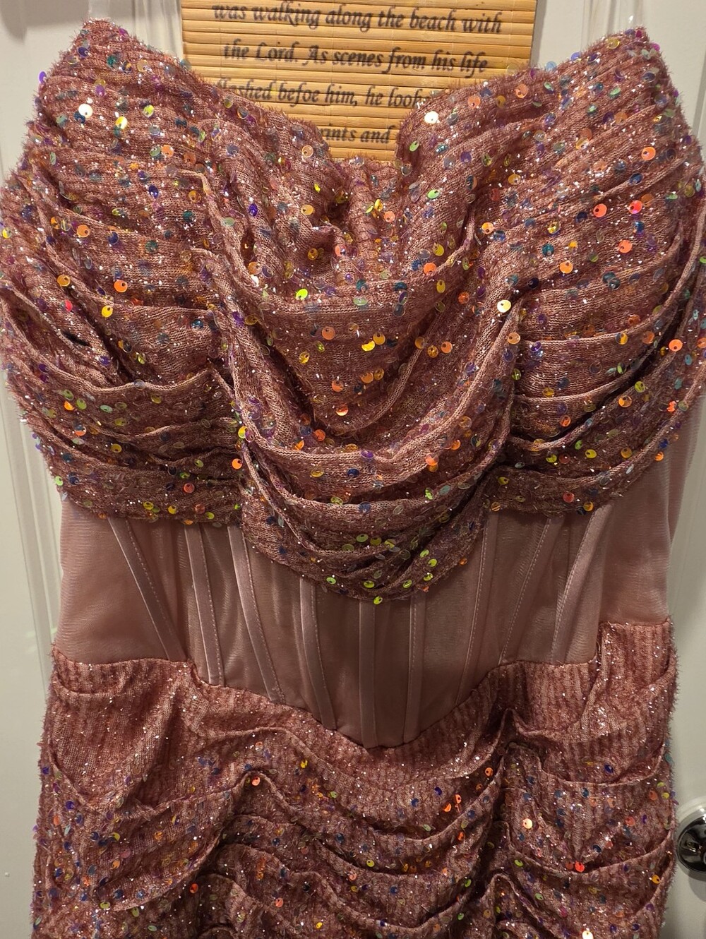 Windsor Rose Gold Sequin Prom Gown - Picture 4 of 11